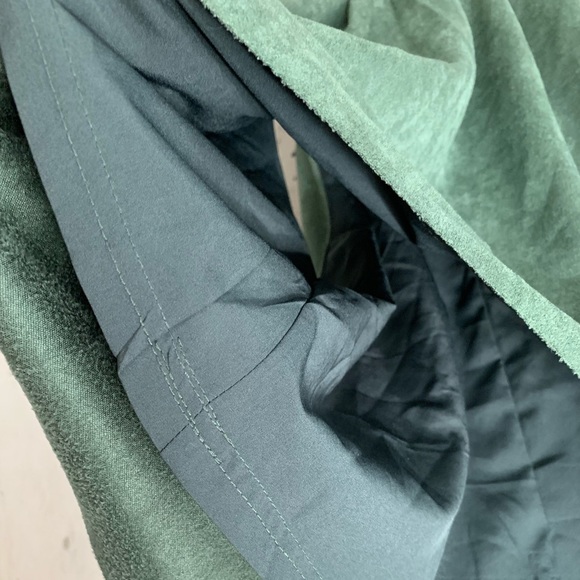 Olive Green Suede High Neck Top - Picture 4 of 7